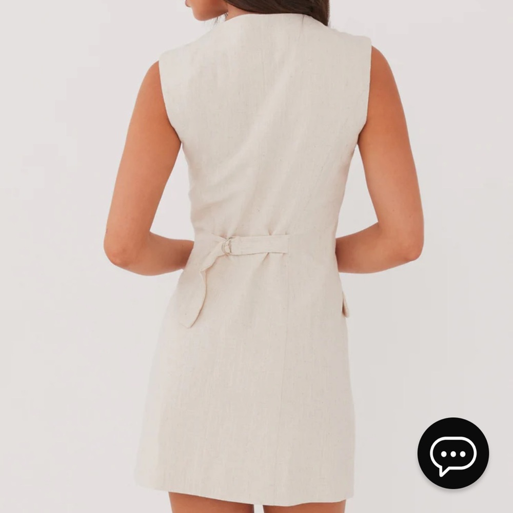 Peppermayo Cream Sleeveless Button-Front Mini Dress - Picture 4 of 7